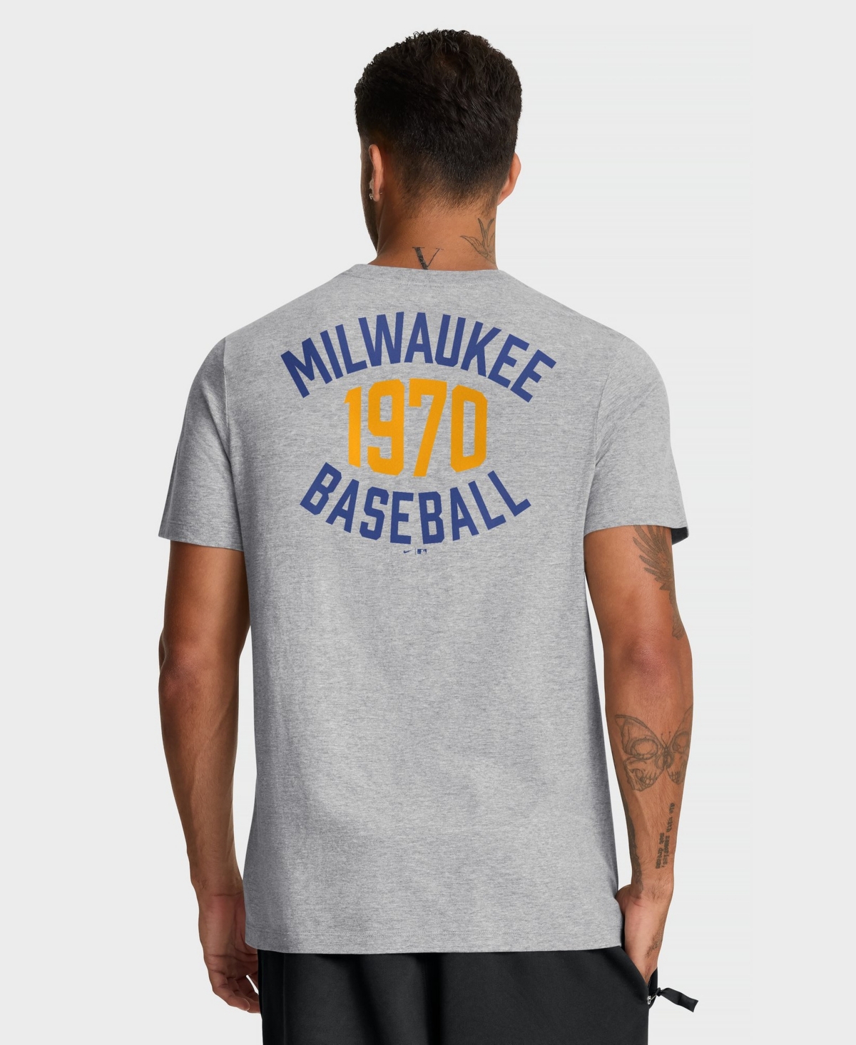 Nike Men's Milwaukee Brewers Cooperstown 2-Hit Retro Cotton-Blend T-Shirt