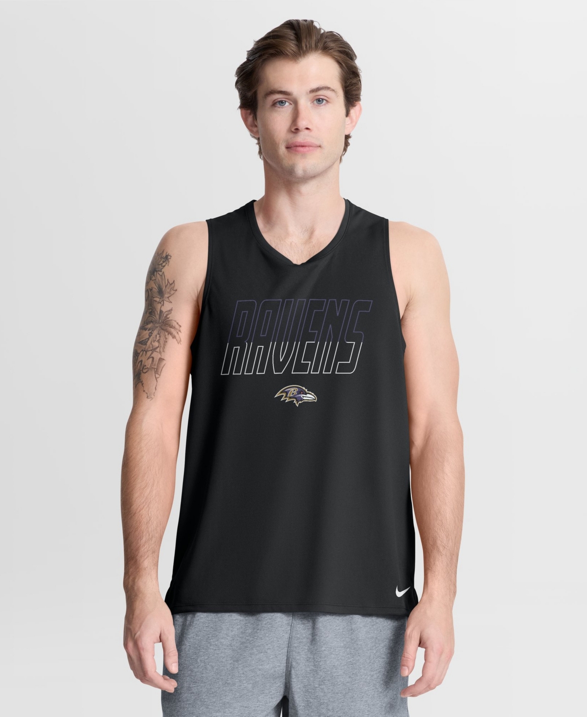 Nike Men's Baltimore Ravens Kickoff Miler Sleeveless Dri-fit Tank Top