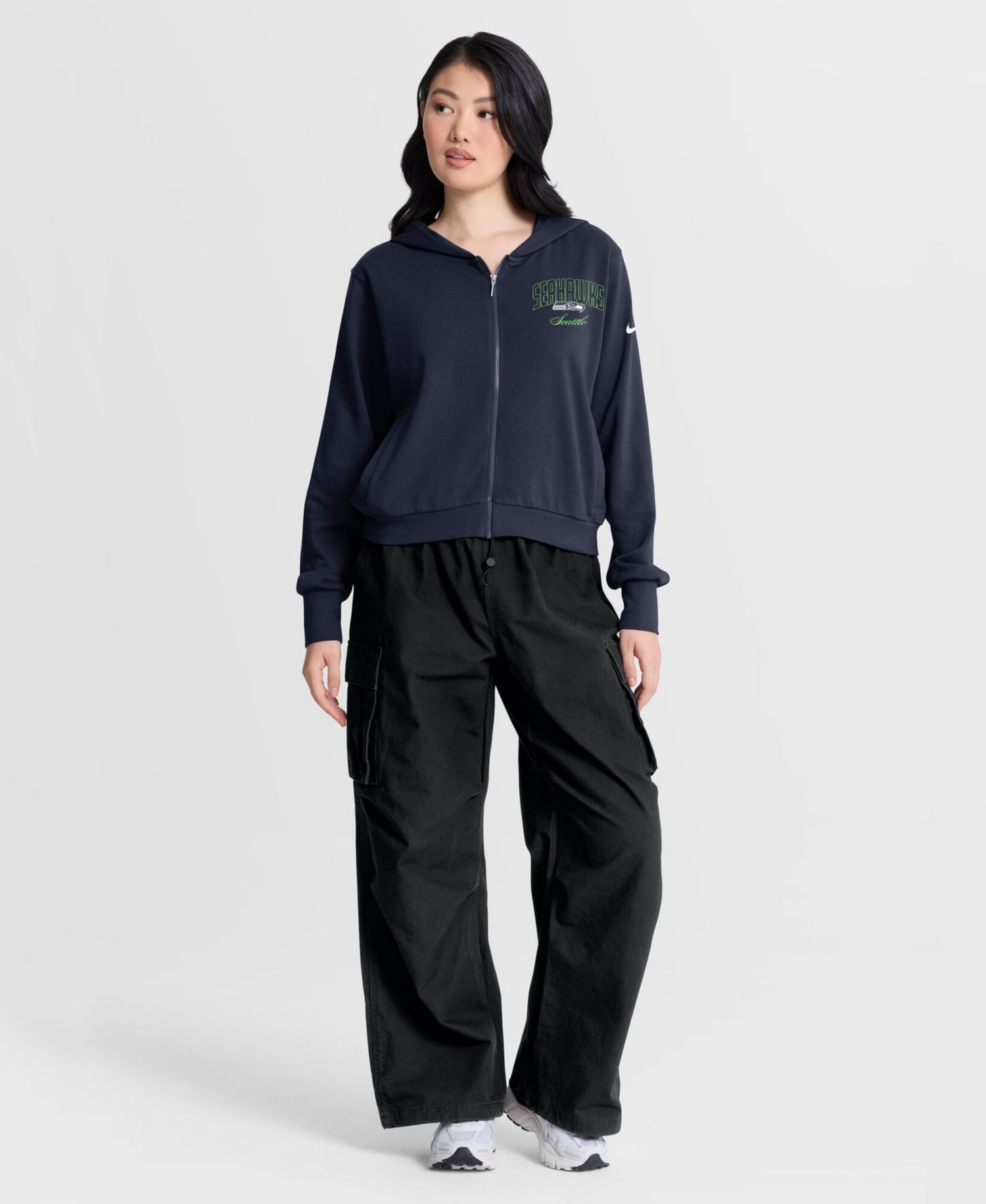 Women's Primetime Seattle Seahawks Loose-Fit Full-Zip Hoodie