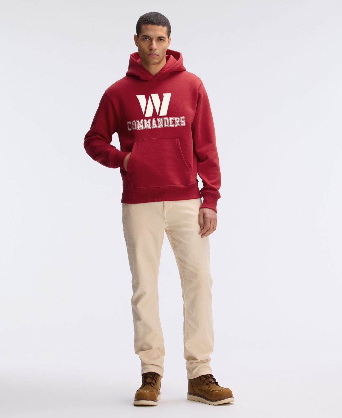 Fanatics Men's Washington Commanders IconicFleece Flocked Classic-Fit Heavyweight Fleece Hoodie