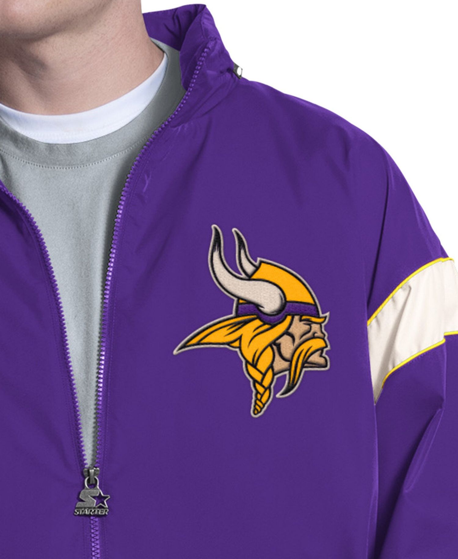 Men's Minnesota Vikings The Gust Full-Zip Color-Block Hooded Jacket