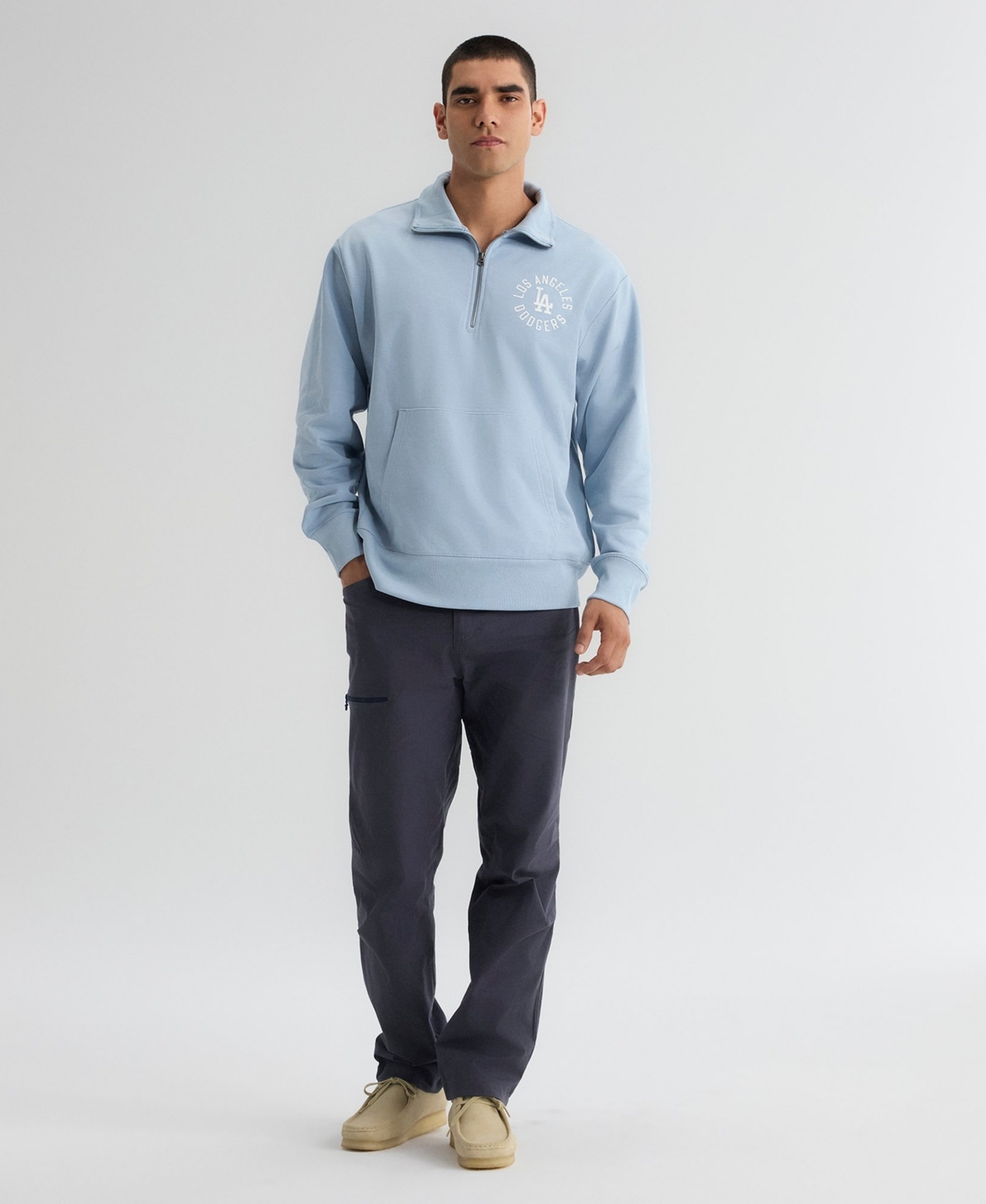 Fanatics Men's Los Angeles Dodgers Relaxed-Fit Quarter-Zip Kangaroo Pocket Sweatshirt