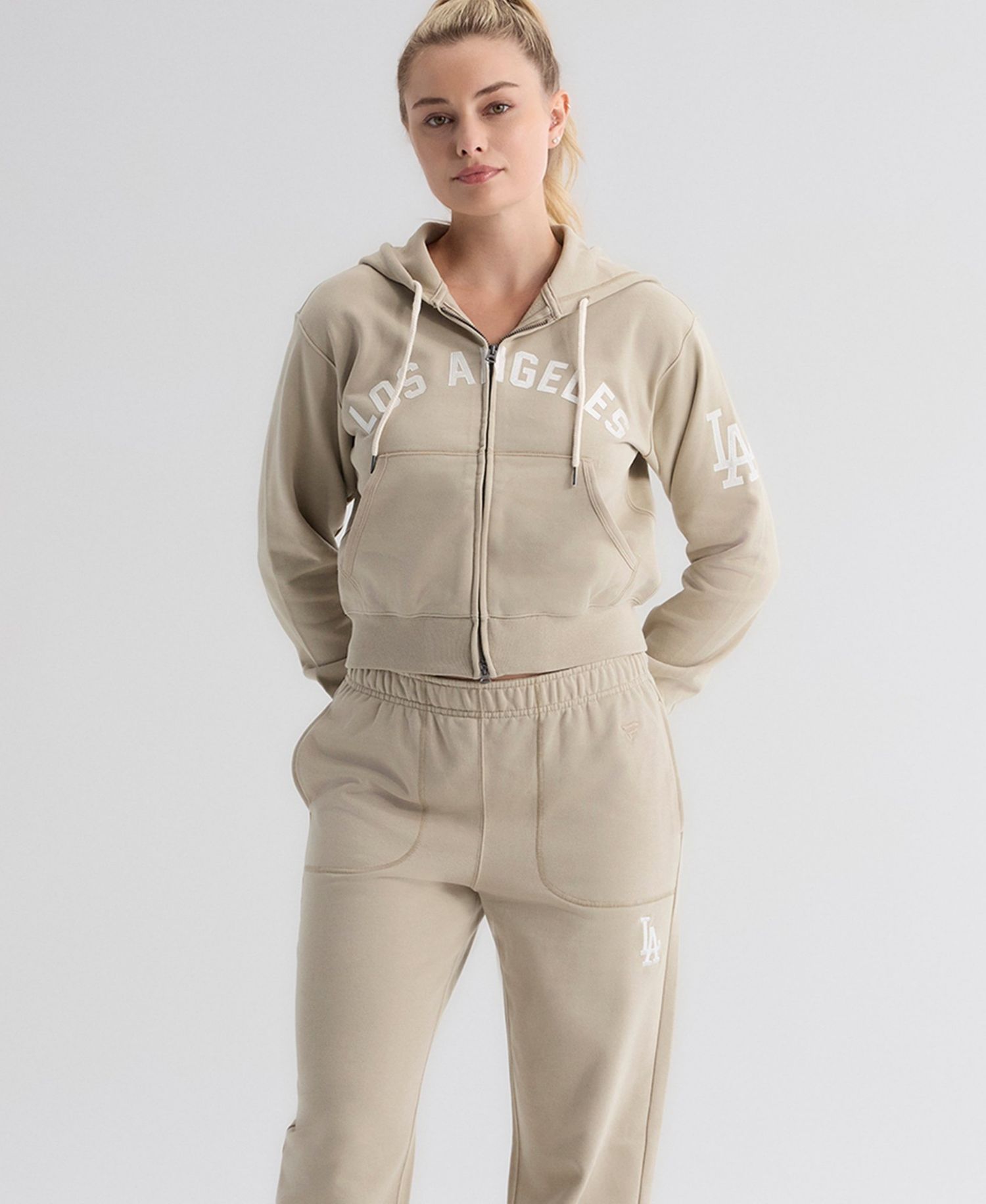 Women's Los Angeles Dodgers Iconic Terry High-Rise Tapered Track Pants