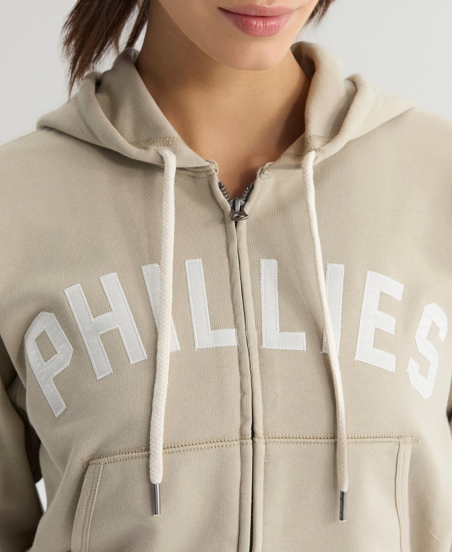Women's Philadelphia Phillies Iconic Terry Cropped Full-Zip Hoodie