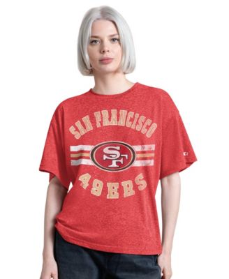 Women's San Francisco 49ers Jump Shot Distressed Tri-Blend Boyfriend T-Shirt