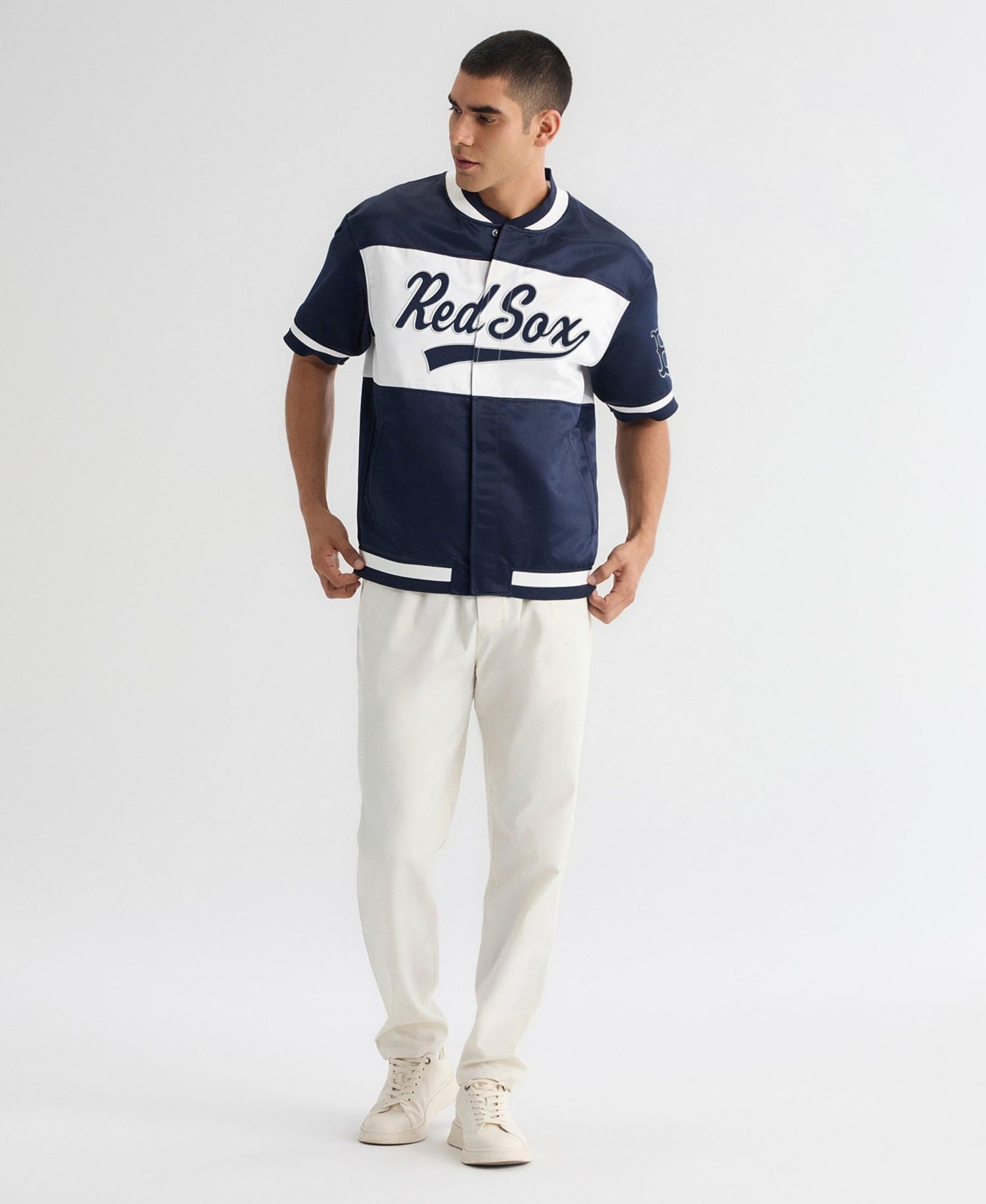 Men's Iconic Boston Red Sox Full-Snap Satin Jacket