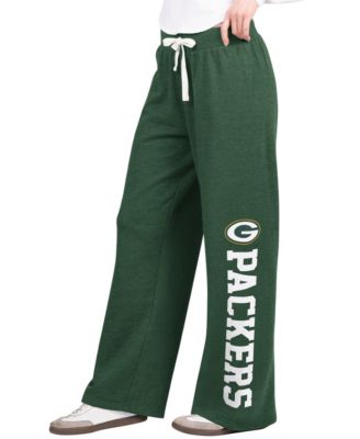 Women's Green Bay Packers Field Wide-Leg Drawstring Cotton-Blend Sweatpants