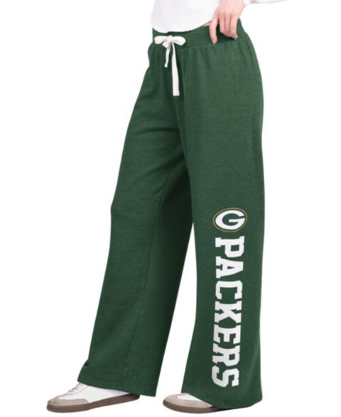 Женские брюки Starter Green Bay Packers Field Wide-Leg Drawstring Cotton-Blend Sweatpants