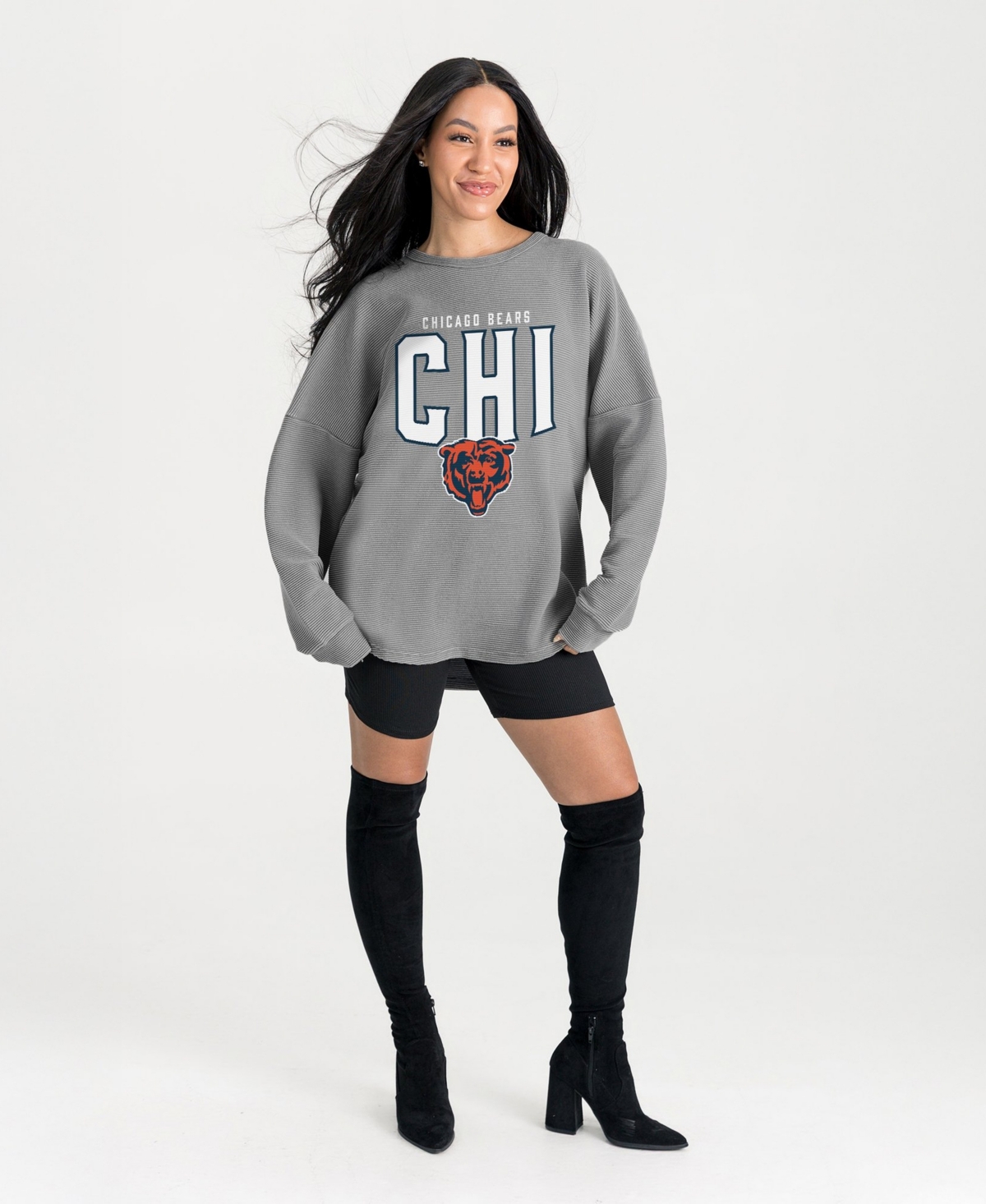 Gameday Couture Women's Chicago Bears Oversized Corded Sweatshirt