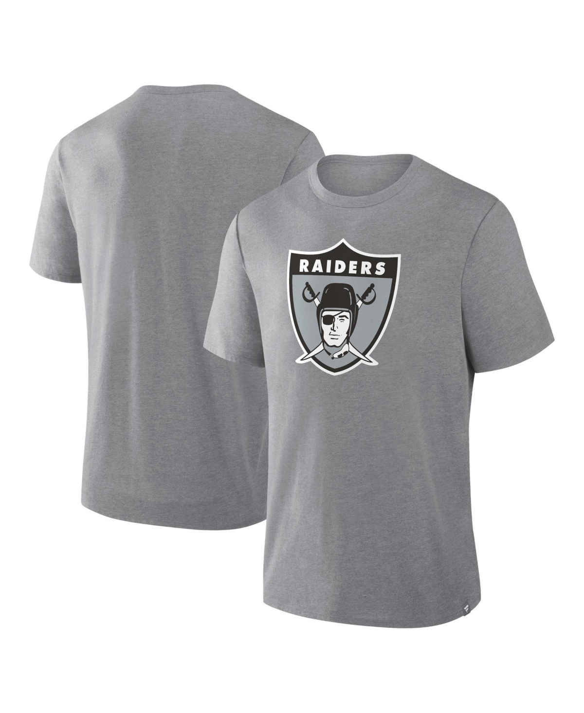 Fanatics Men's Las Vegas Raiders Vintage Heritage Tribute Tri-Blend T-Shirt - Heather Gray