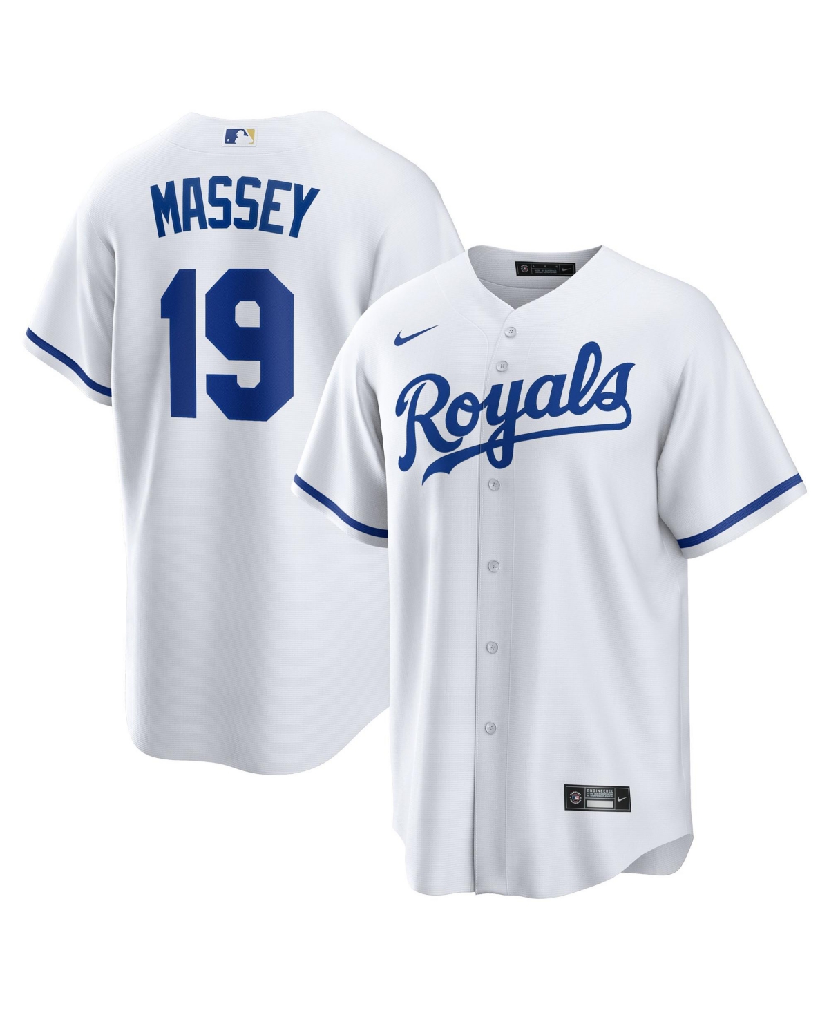 Nike Men's Kansas City Royals Michael Massey V-Neck Jersey - White