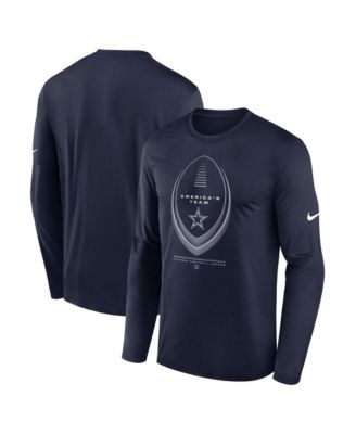 Men's Dallas Cowboys Legend Icon Long-Sleeve Crewneck T-Shirt
