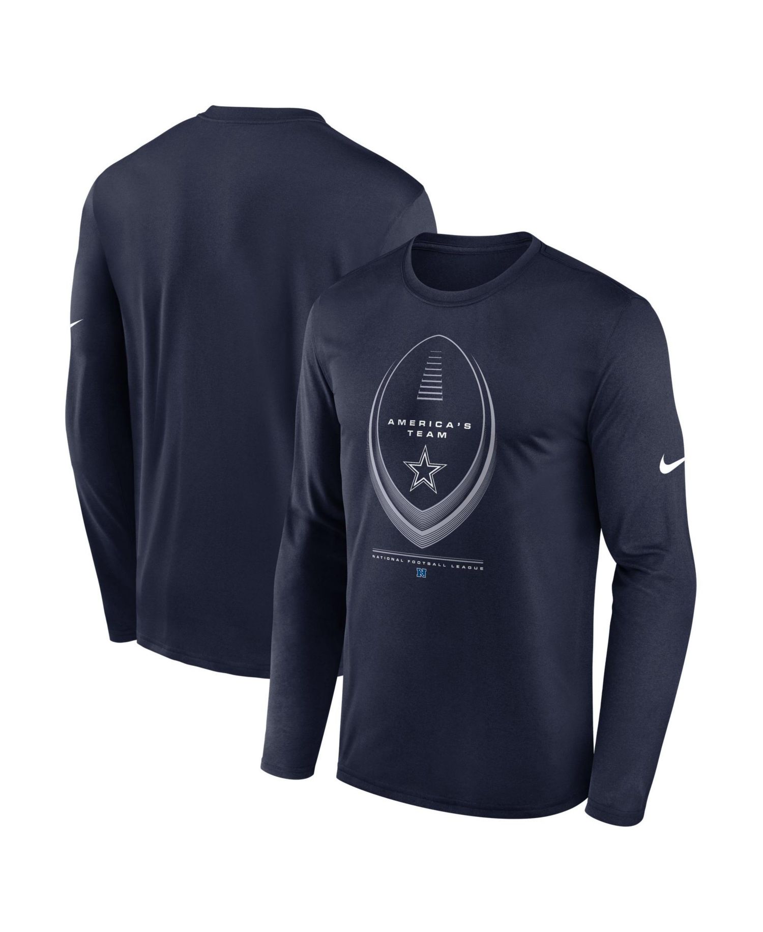 Men's Dallas Cowboys Legend Icon Long-Sleeve Crewneck T-Shirt