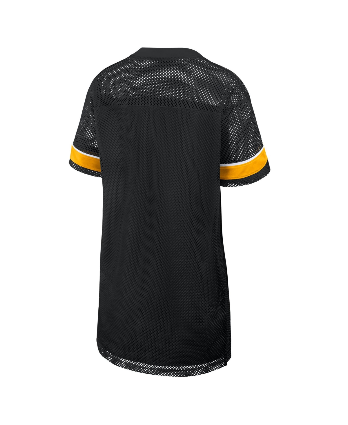 Fanatics Women's Pittsburgh Steelers Team First Deep Route Oversized Mesh V-Neck Dress