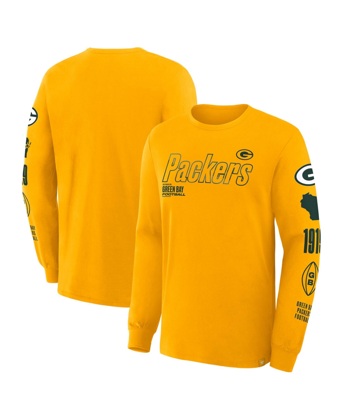 Fanatics Men's Green Bay Packers Checkdown Pass Long-Sleeve Crewneck T-Shirt