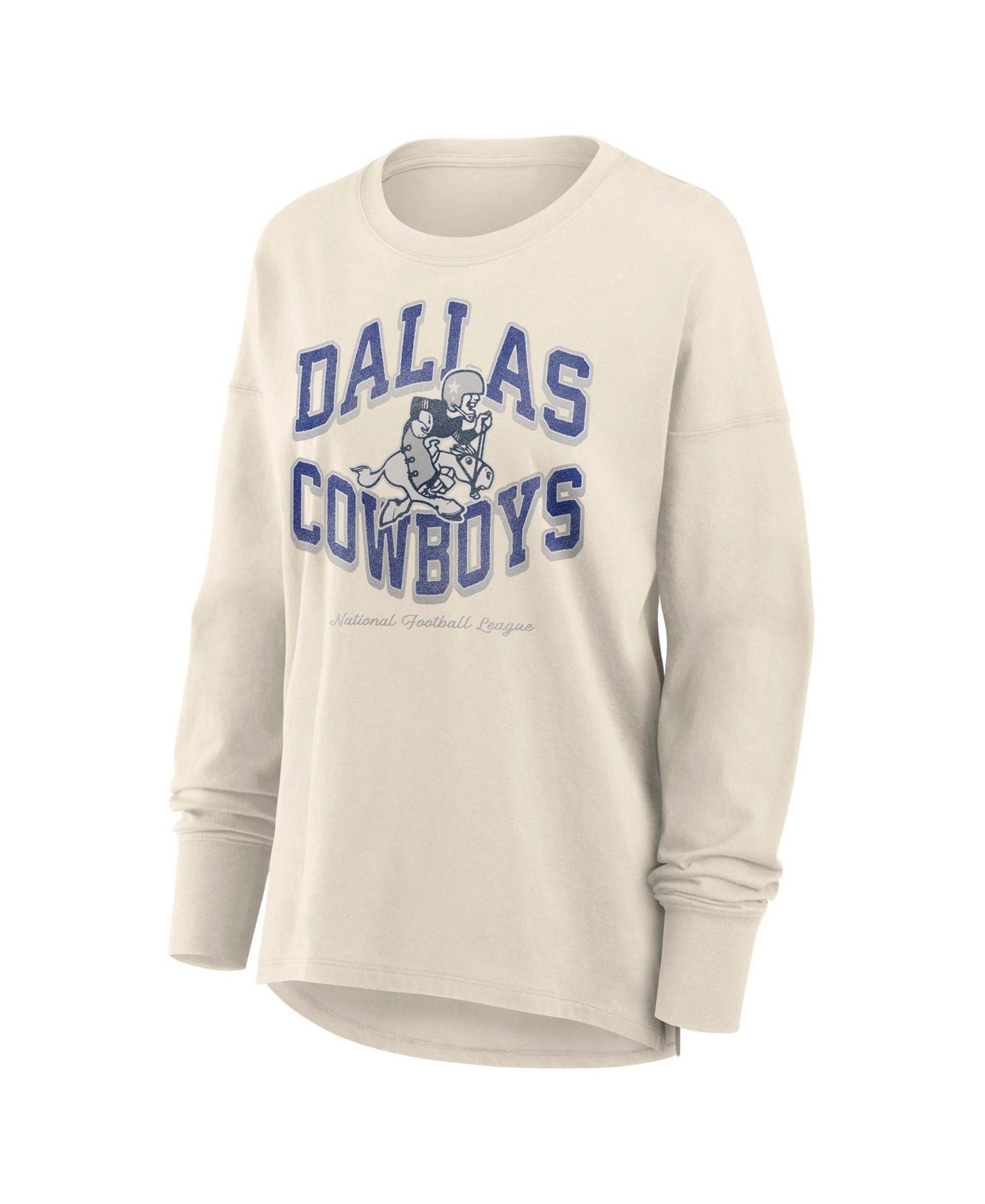 Women's Dallas Cowboys Heritage Legacy Distressed Relaxed Fit Long Sleeve T-Shirt