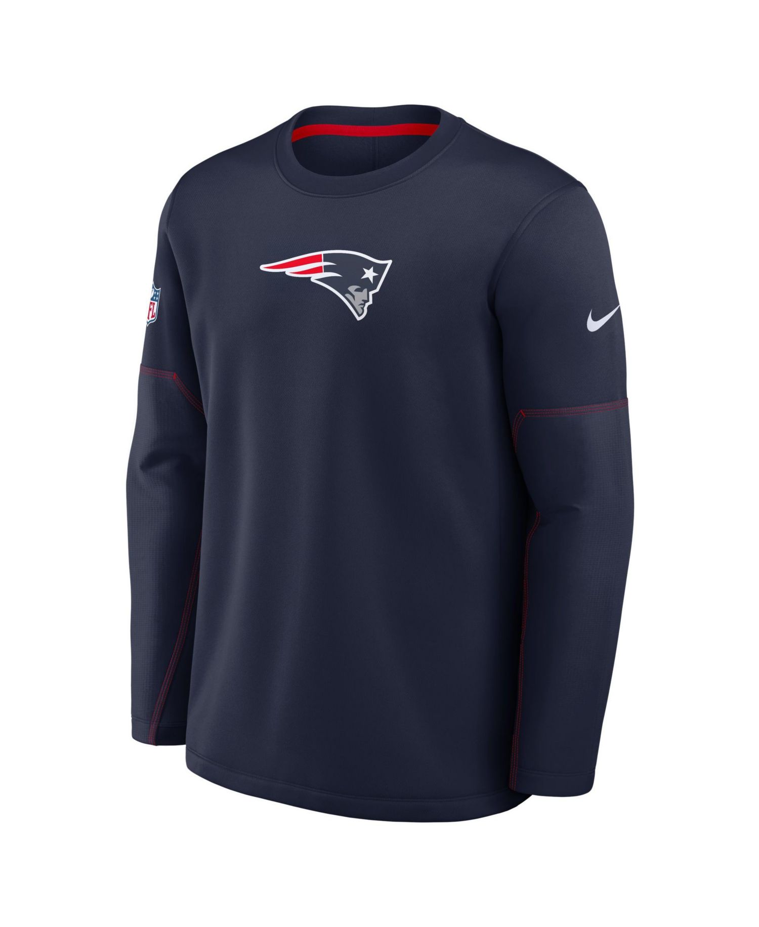 Men's New England Patriots Sideline Coaches Midweight Crewneck Sweatshirt