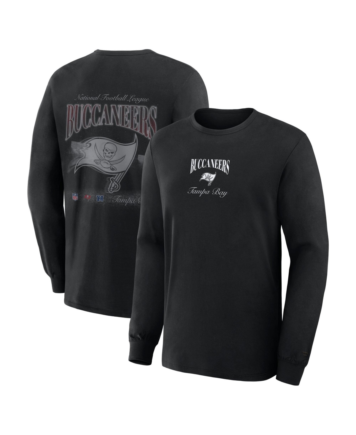 Fanatics Men's Tampa Bay Buccaneers Midnight Falls Long-Sleeve Crewneck Classic-Fit T-Shirt - Black