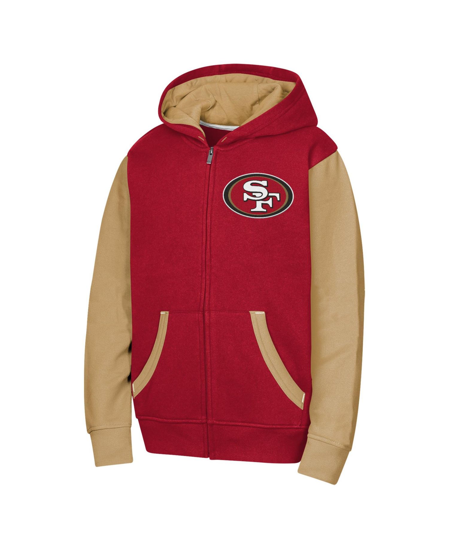 Boys' and Girls' San Francisco 49ers Color-Block Full-Zip Fleece-Lined Hoodie