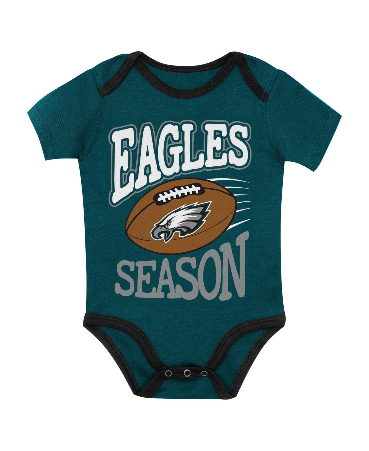 Baby Boys' and Girls' Philadelphia Eagles First Round Pick Screen-Print Graphics Bodysuits, 3-Piece Set