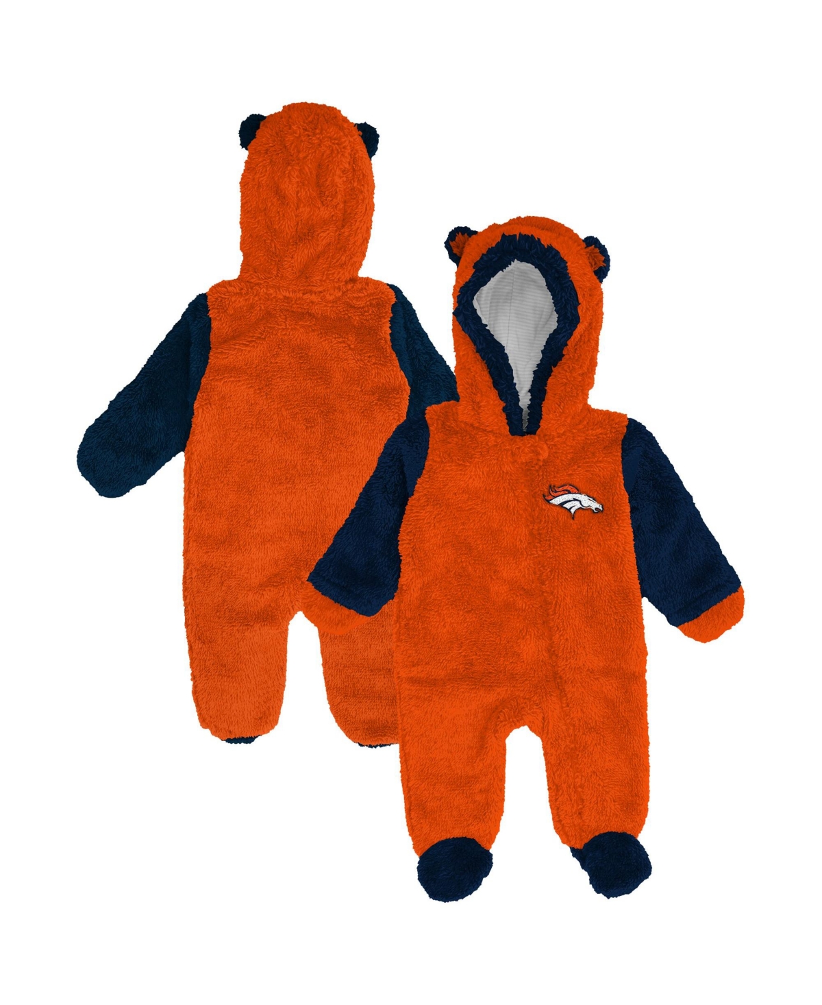 Outerstuff Baby Boys' and Girls' Denver Broncos Stay Napping Fleece Footed Pajamas - Orange