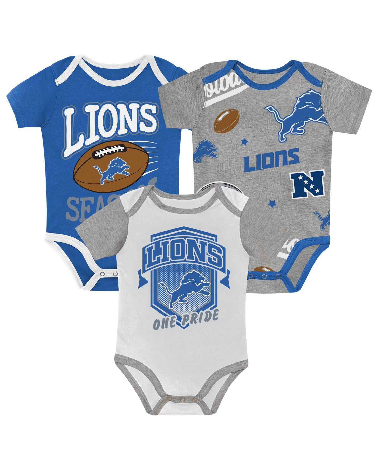 Boys' and Girls' First Round Pick Screen-Print Bodysuit, 3-Piece Set