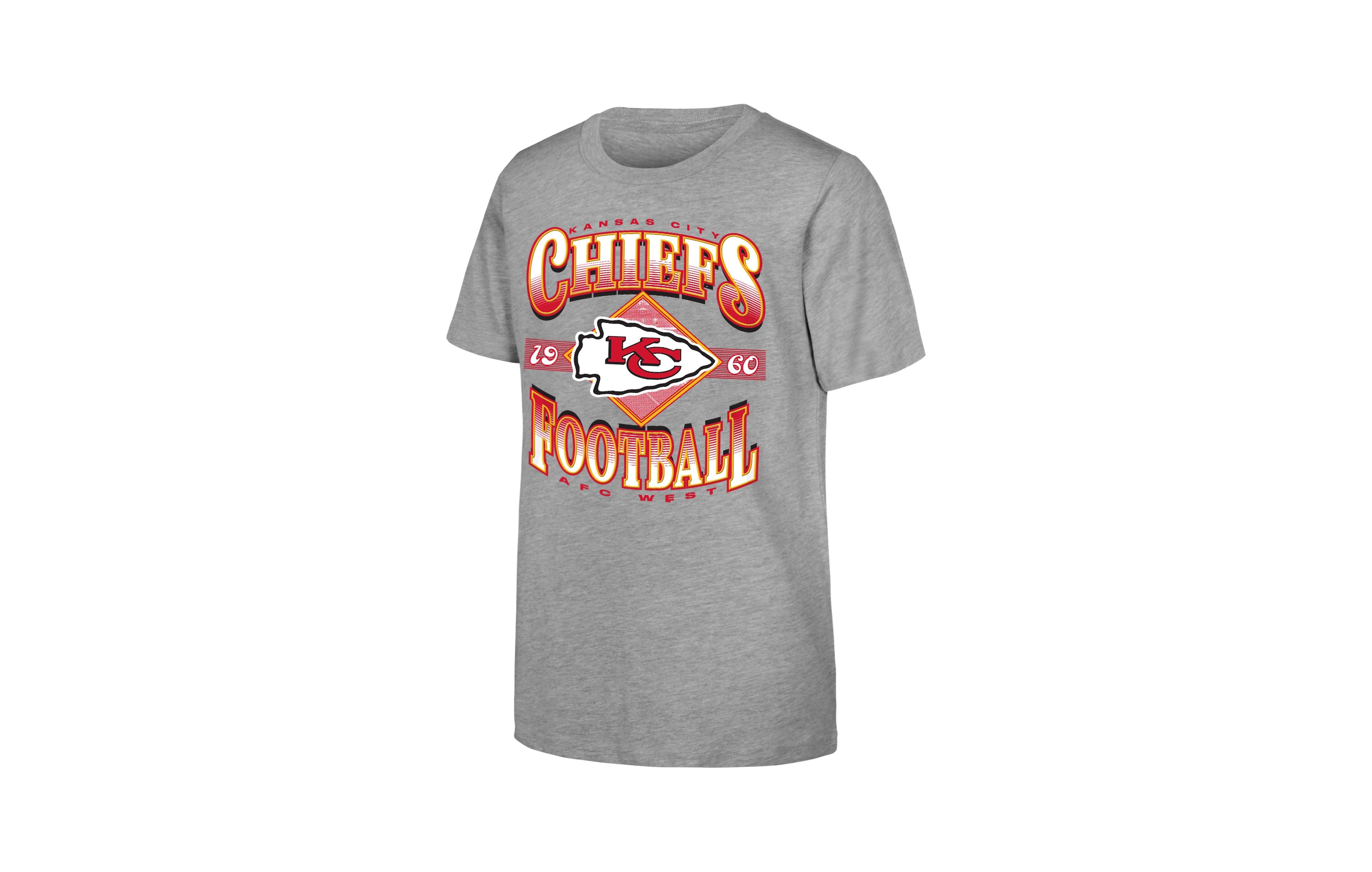 Outerstuff Boys' and Girls' Of Days Past Kansas City Chiefs Screen Print Graphics T-Shirt