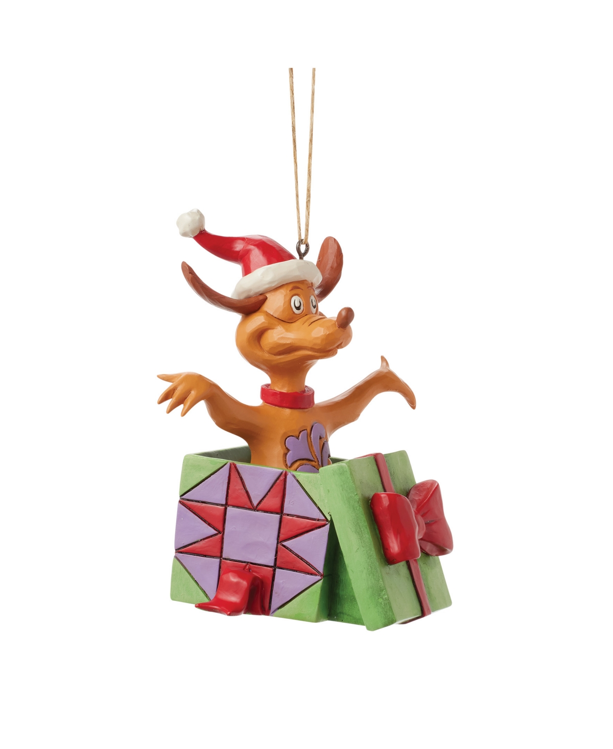 Jim Shore Dr. Seuss Max in Present Hanging Ornament