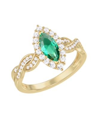 Lab-Grown Ruby (5/8 ct. t.w.) & Lab-Grown White Sapphire (3/4 ct. t.w.) Ring in 14k Gold Over Sterling Silver (Also available in Lab-Grown Emerald and Sapphire)