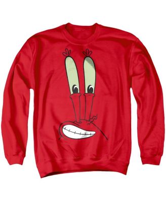 Men's Mr. Krabs Smile Face Graphic Long-Sleeve Crewneck Sweatshirt