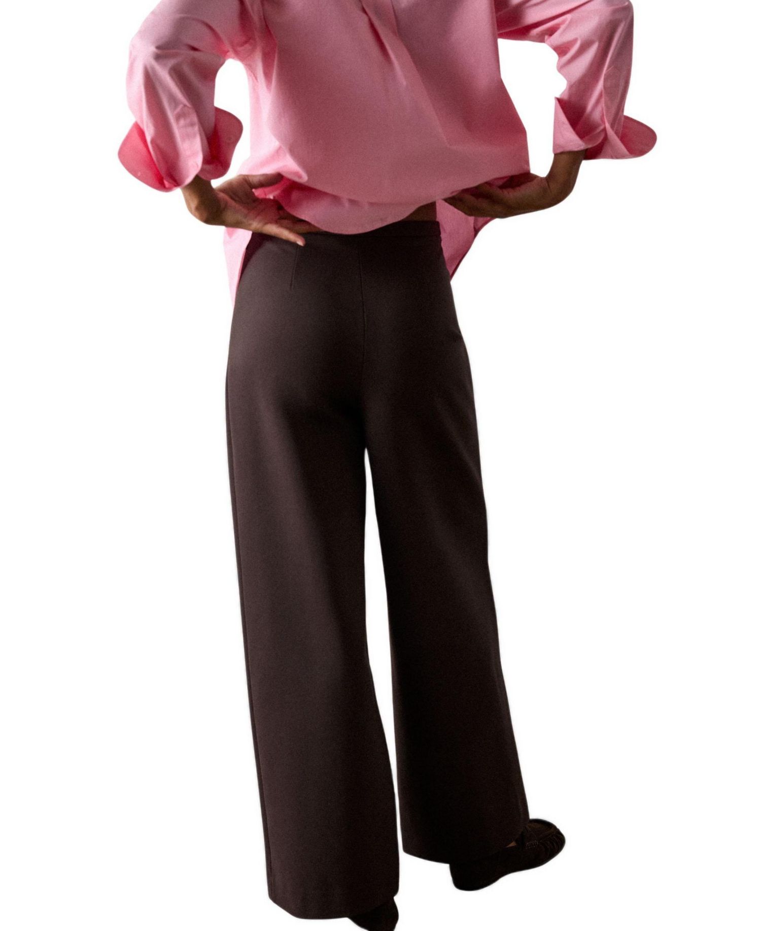 Women's Ponte Mid-Rise Wide-Leg Trousers