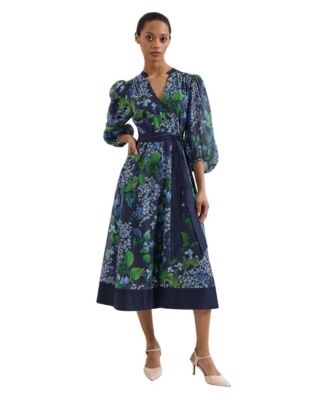 Women's Nixie Printed Midi Wrap Dress