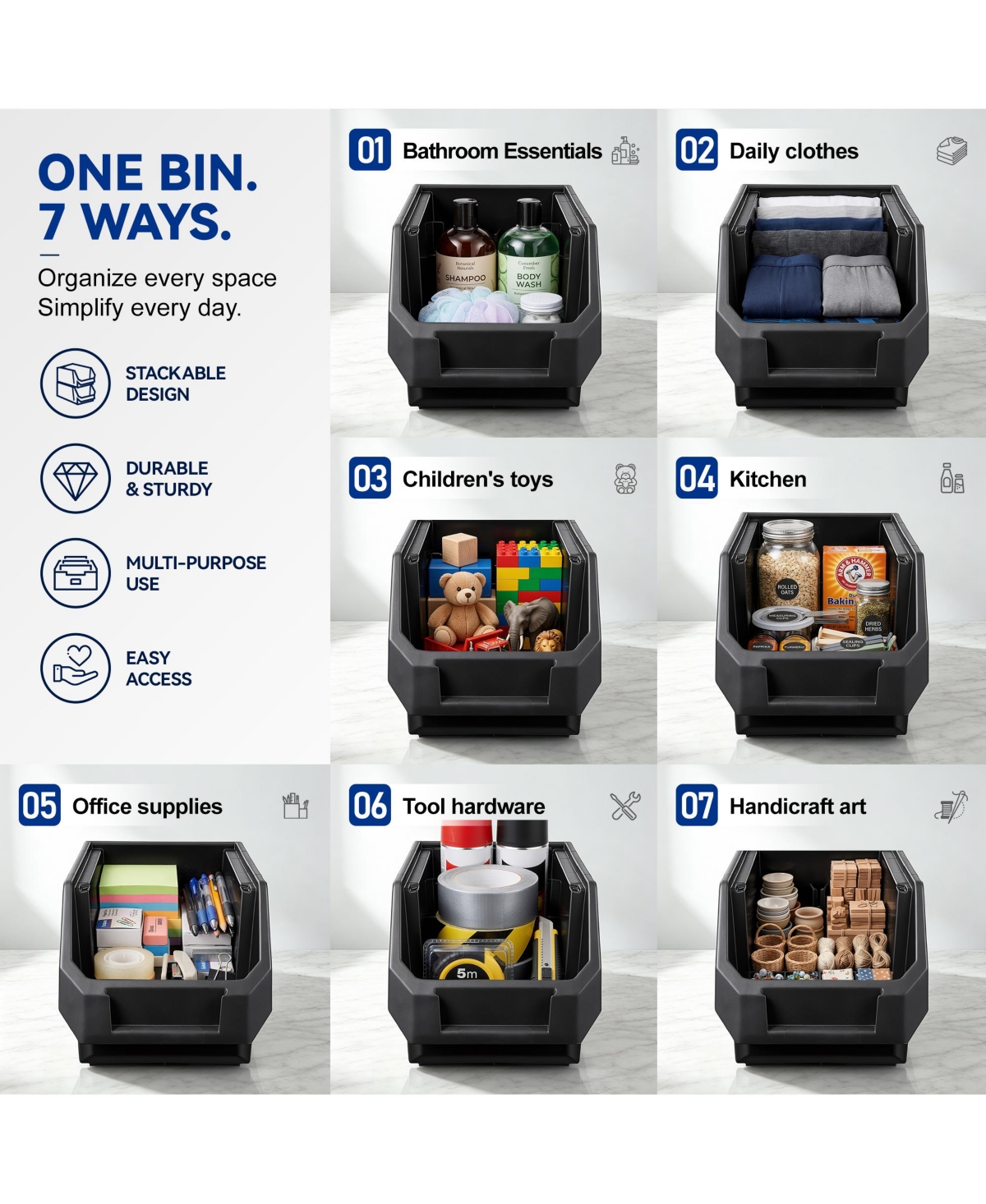Sorbus Medium Open Front Stackable Kitchen Storage Bin