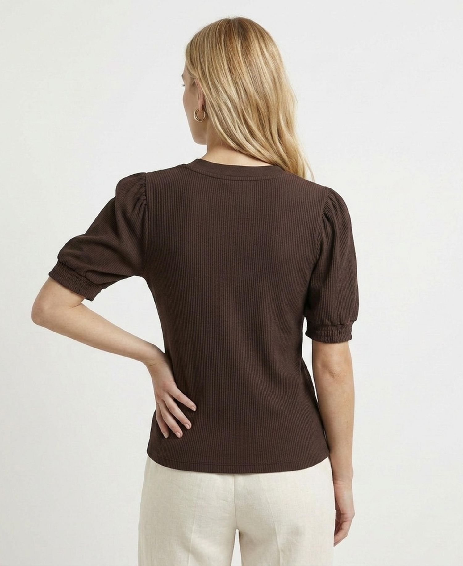 Women's V-Neck Puff Sleeve Top