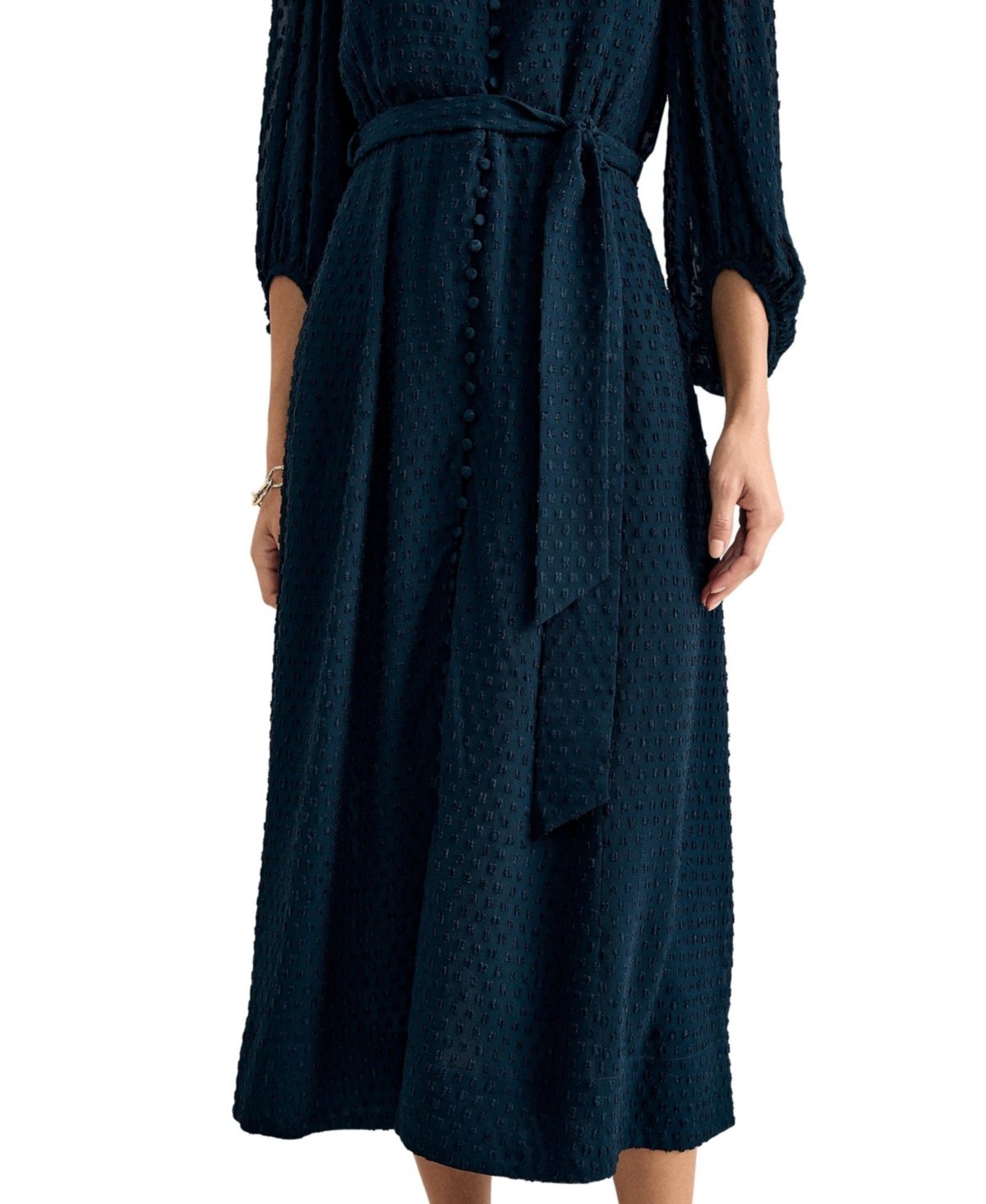 Phase Eight Women's Maeve Textured Belted Midi Shirt Dress