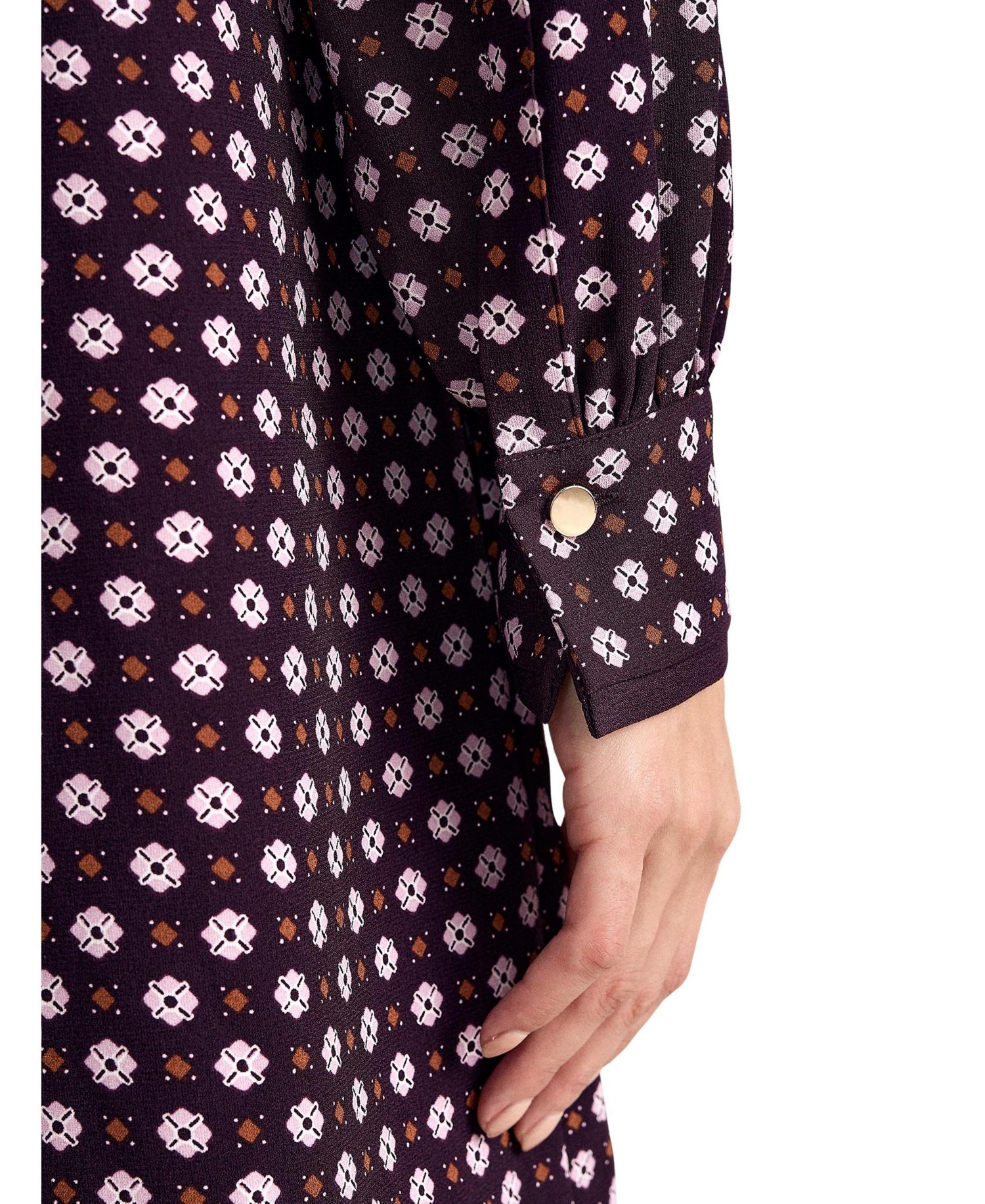 Women's Pamela Foulard A-Line Long-Sleeve Dress