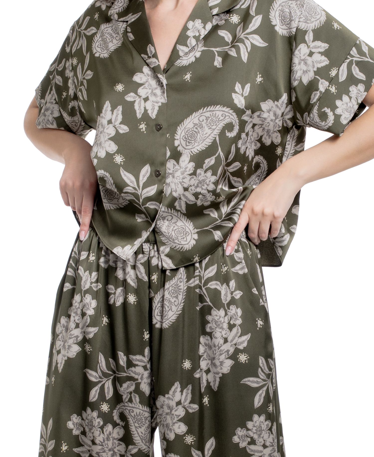 Women's Paisley Pretty Satin 2-Piece Pajama Set