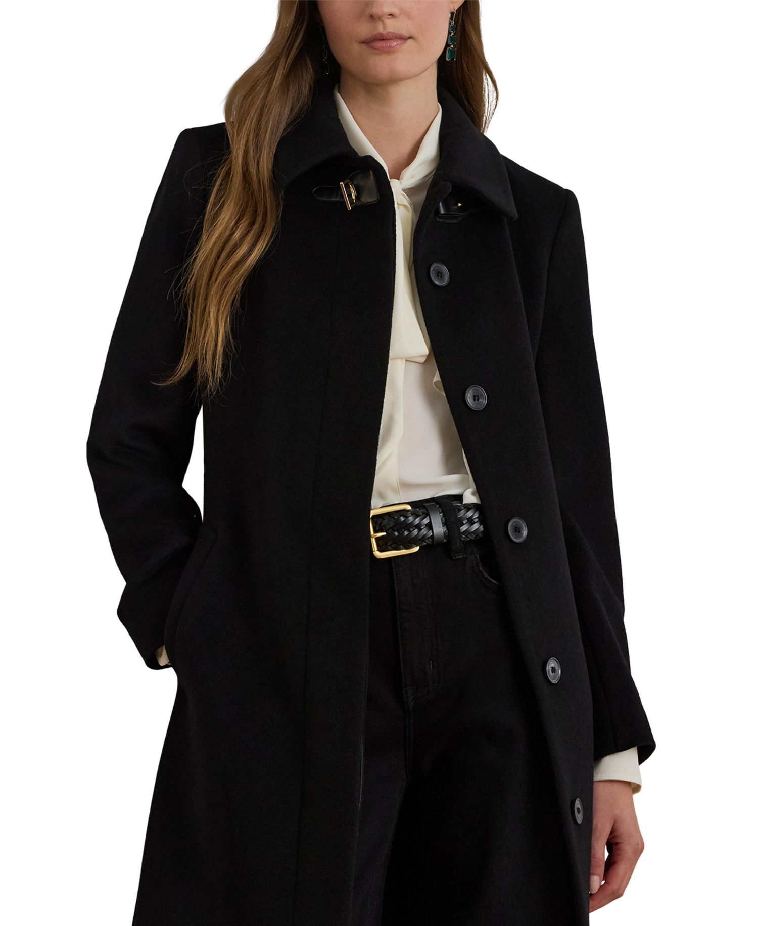 Women's Belted Single-Breasted Wool-Blend Coat
