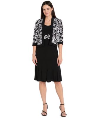 Petite Jersey Scoop Neck Jacket Dress, 2-Piece Set