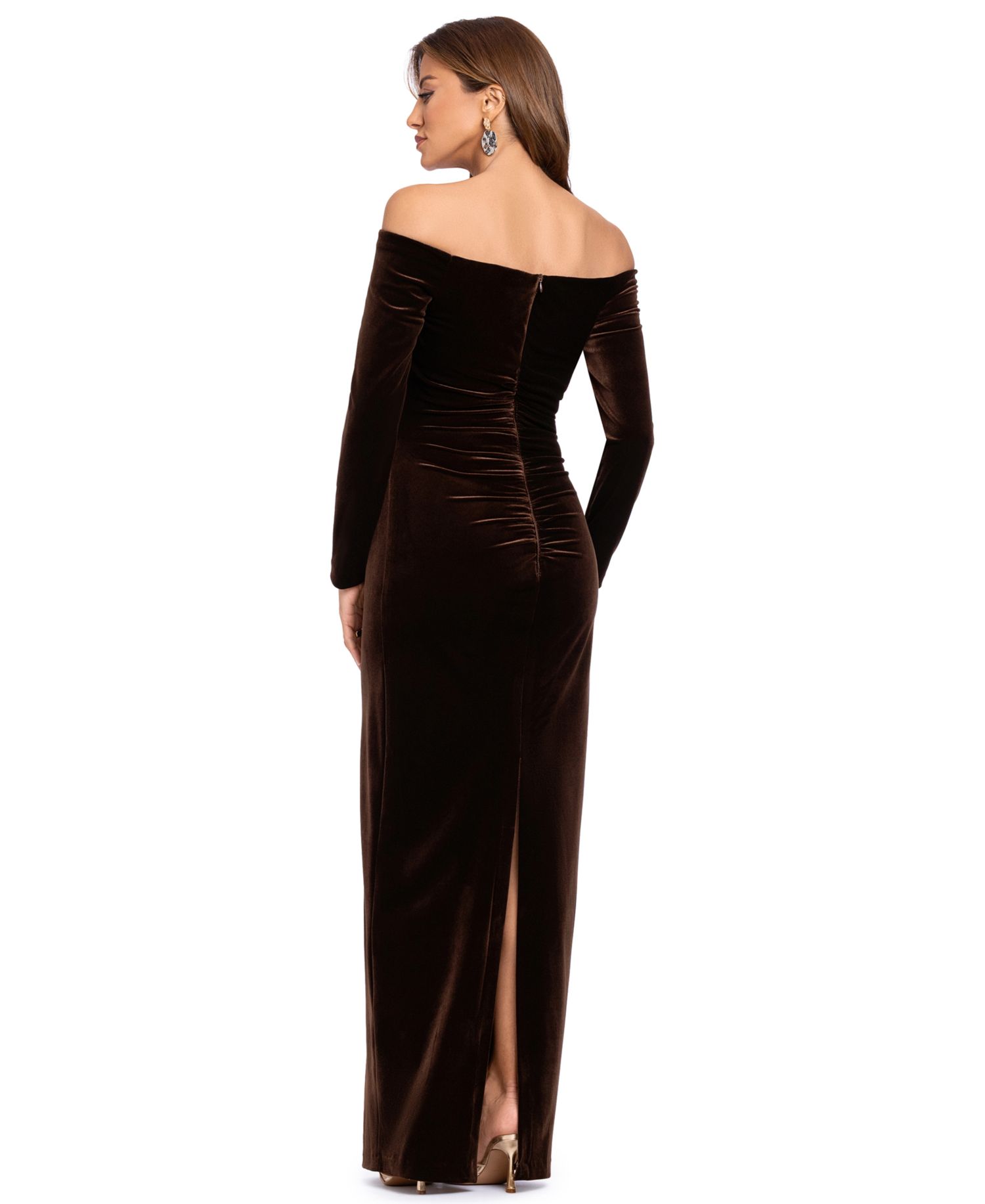 Velvet Off-The-Shoulder Gown