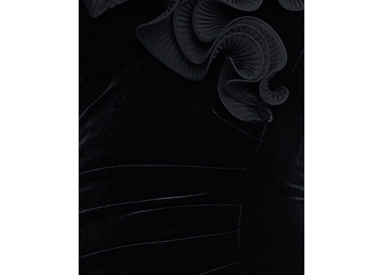 Women's Velvet Off-the-Shoulder Ruffled Long Gown
