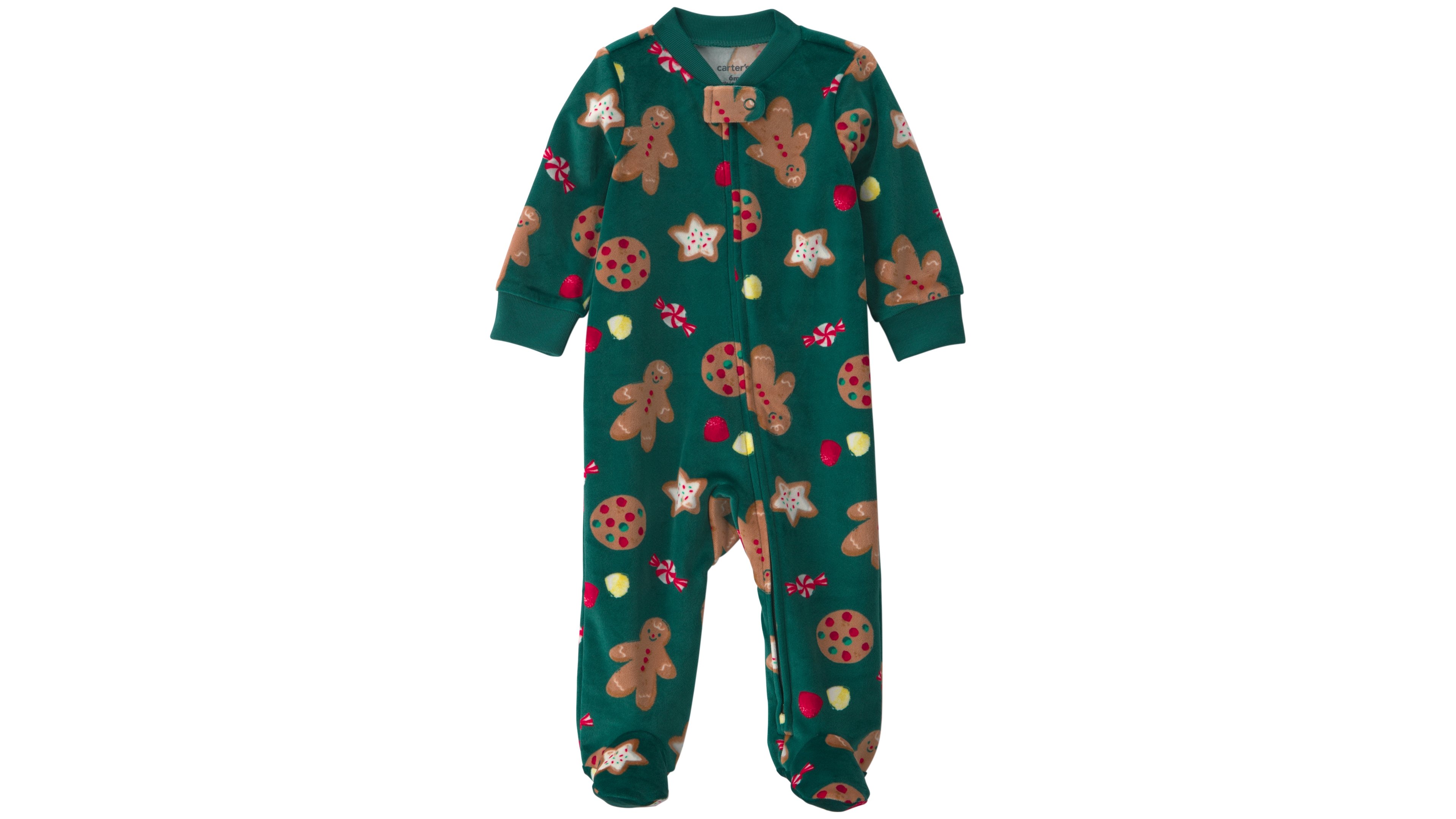 Carter's Boys' and Girls' Gingerbread Christmas 2-Way Zip Sleep & Play Pajamas