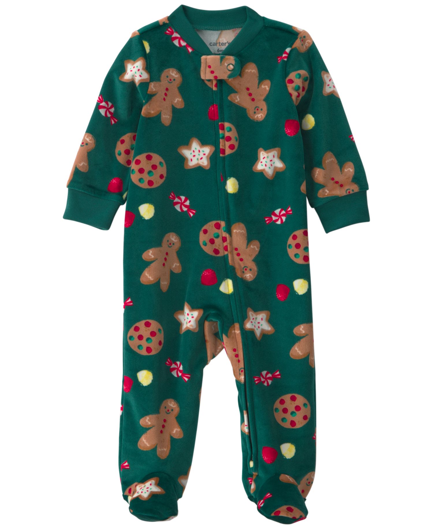 Boys' and Girls' Gingerbread Christmas 2-Way Zip Sleep & Play Pajamas