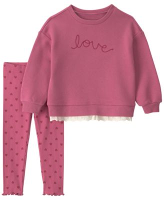 Toddler Girls' 2T-5T Love Long-Sleeve Top and Pants Set