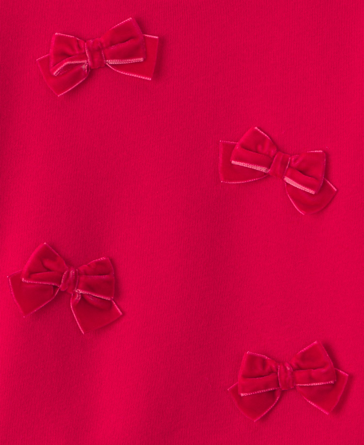 Toddler Girls' 2T-5T Velvet Bows Long-Sleeve Sweatshirt