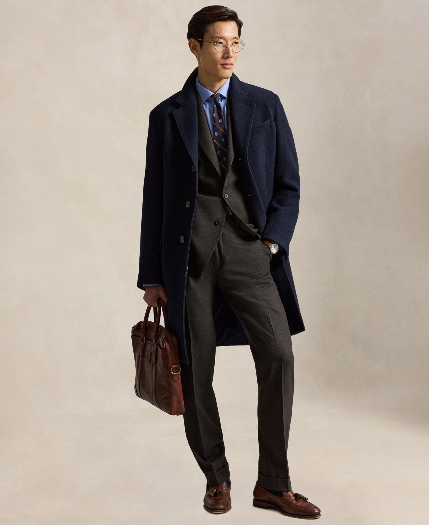 Men's Wool-Blend Birdseye Stretch Suit Pants