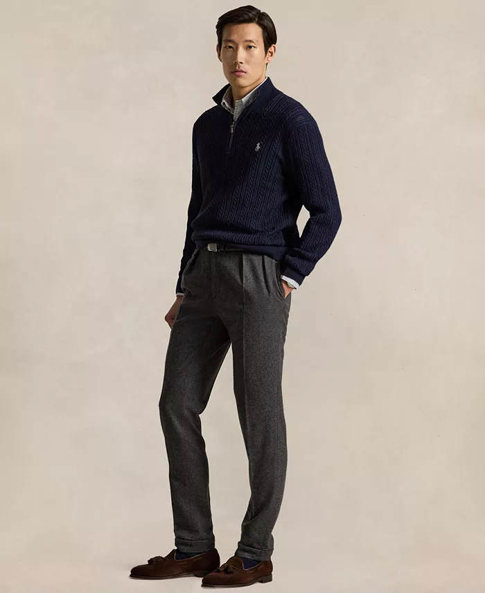 Men's Cable-Knit Quarter-Zip Mockneck Sweater - thumbnail 2