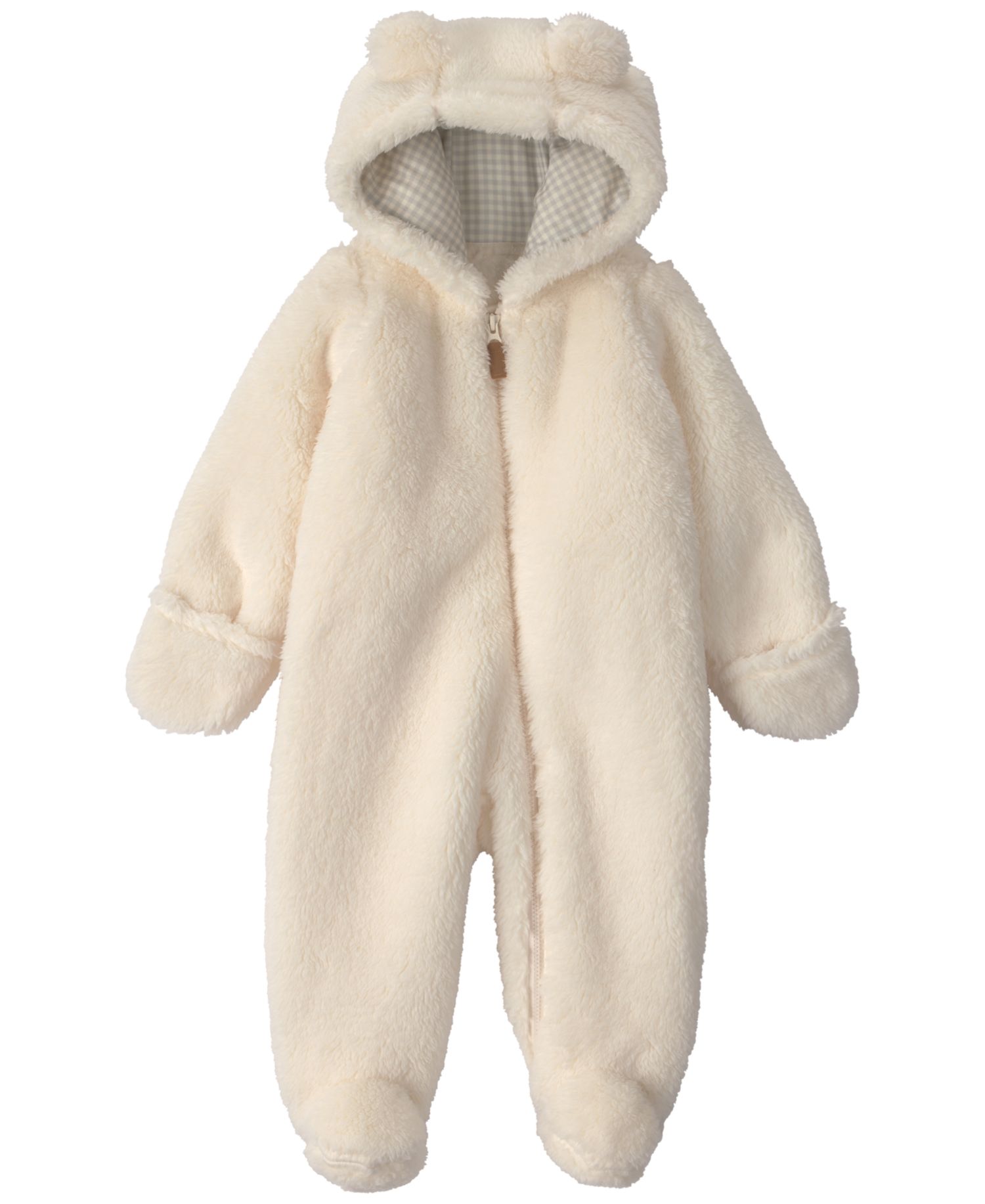 Baby Boys' and Girls' Teddy Fleece Hooded Jumpsuit