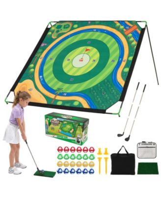 Golf Chipping Game Set 71'' x 71'' Large Chipping Mat for Indoor Outdoor Practice
