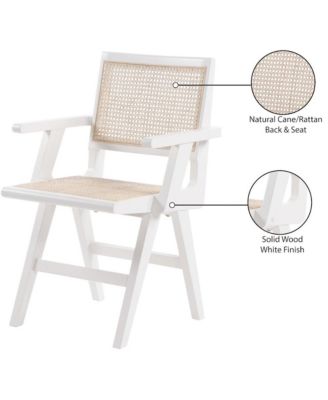 Preston White Wood Dining Arm Chair